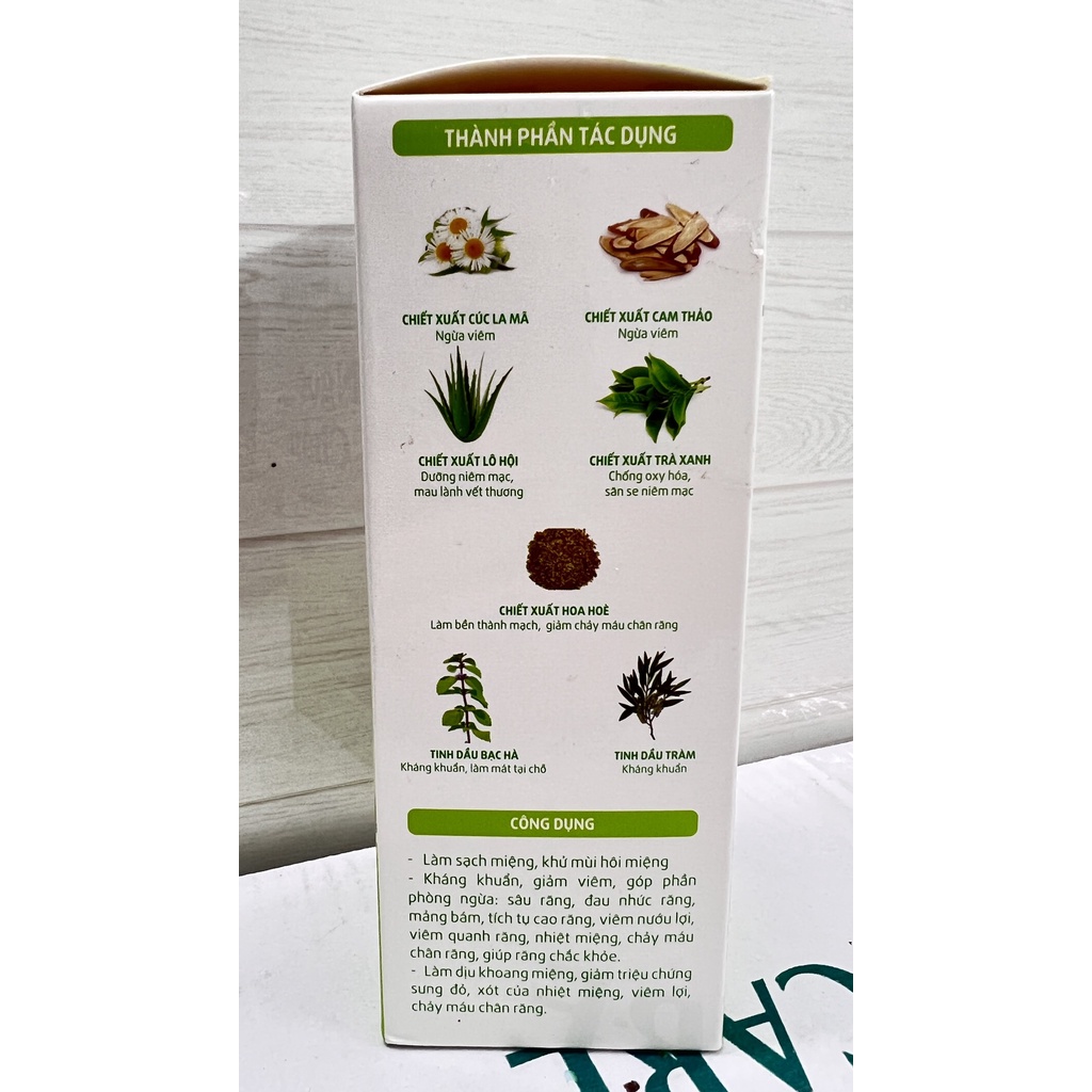 Nước súc miệng dược liệu Ngọc châu bảo vệ chăm sóc răng miệng.chai 350ml.suckhoechomoinha
