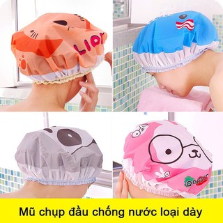 Mũ Nón Chụp Trùm Đầu chống thấm Ướt Tóc khi Tắm dùng Được phổ thông Lần ! masha2019