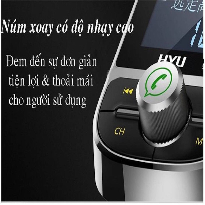 Tẩu nghe nhạc MP3 hyundai HY92 hàng chính hãng-Tẩu nghe nhạc kiêm sạc điện thoại với màn hình hiển thị lớn