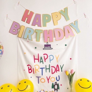 Phông nền background Happy Birthday Trang trí Sinh nhật phong cách Hàn Quốc