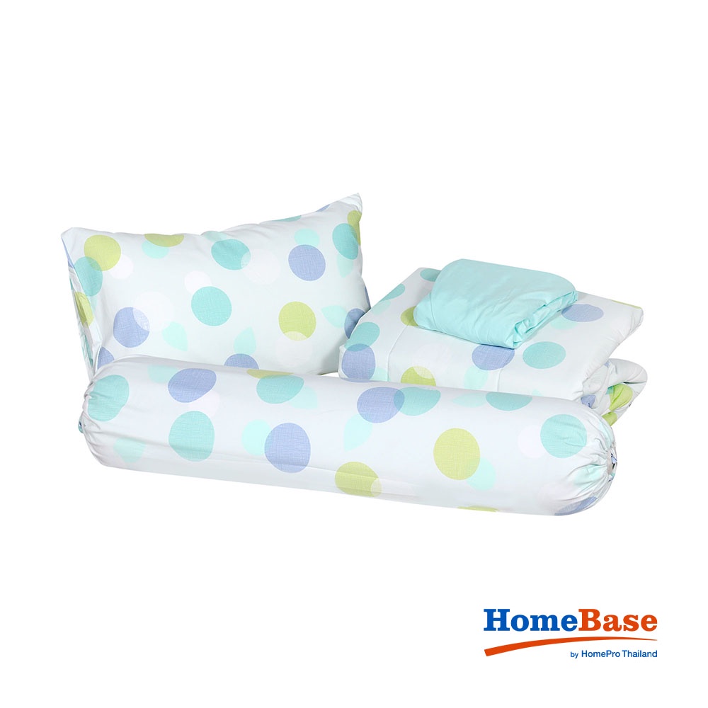 HomeBase HLS Bộ Trải giường ngủ Queen size 4 sản phẩm bằng Microfiber CANVA Thái Lan W106.68xD31xH198cm màu xanh lá