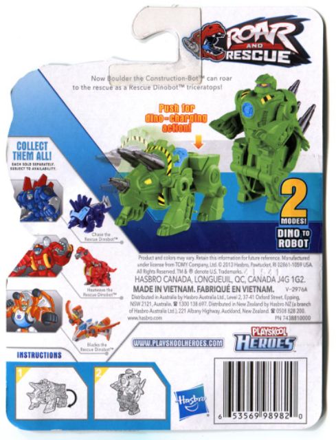 Đồ chơi Robot Transformers Playskool Heroes Rescue Bots Boulder the Rescue Dinobot