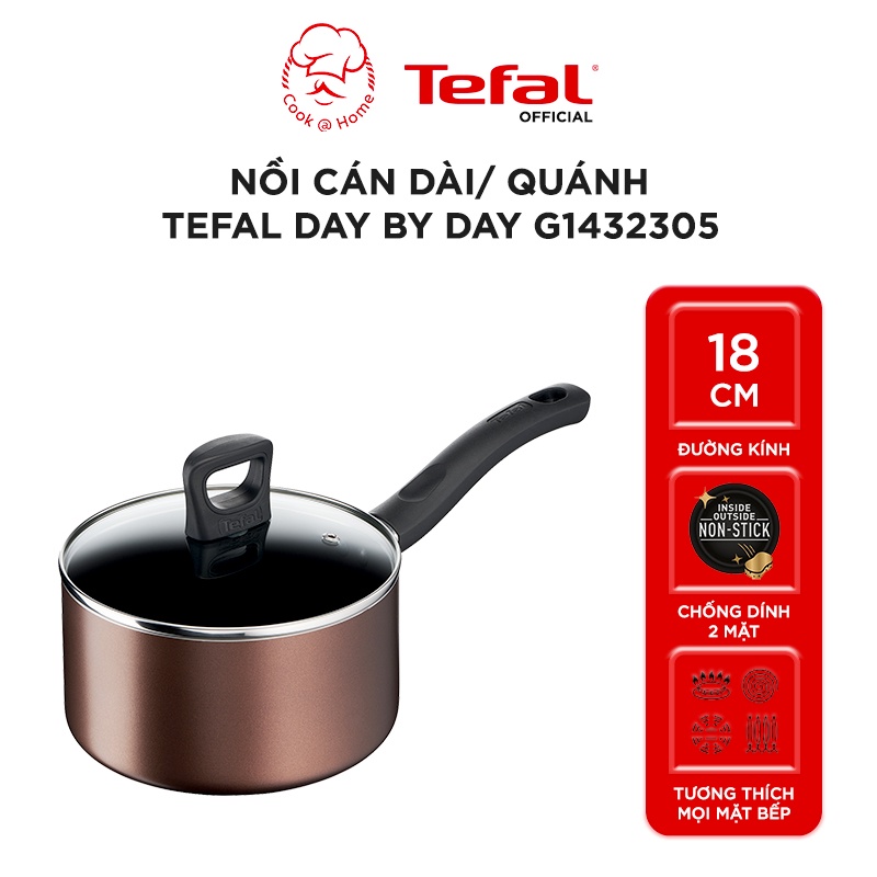 Nồi cán dài/ quánh Tefal Day By Day 18cm G1432305