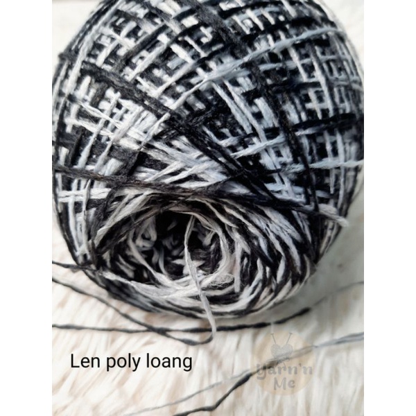 (100/150gr) Sợi dệt polyester, len poly loang, cỡ 1.0mm, đan móc áo ấm
