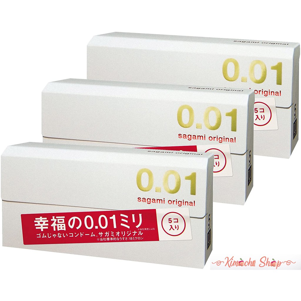 [Nhập khẩu] Combo 3 hộp bao cao su Sagami Original 0.01mm - 1 hộp 05 chiếc - Bao cao su mỏng nhất thế giới