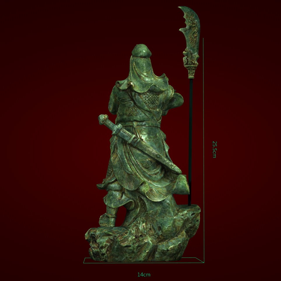 Tượng Quan Công màu xanh  -Xưởng E3D - Tượng trang trí - QC 043