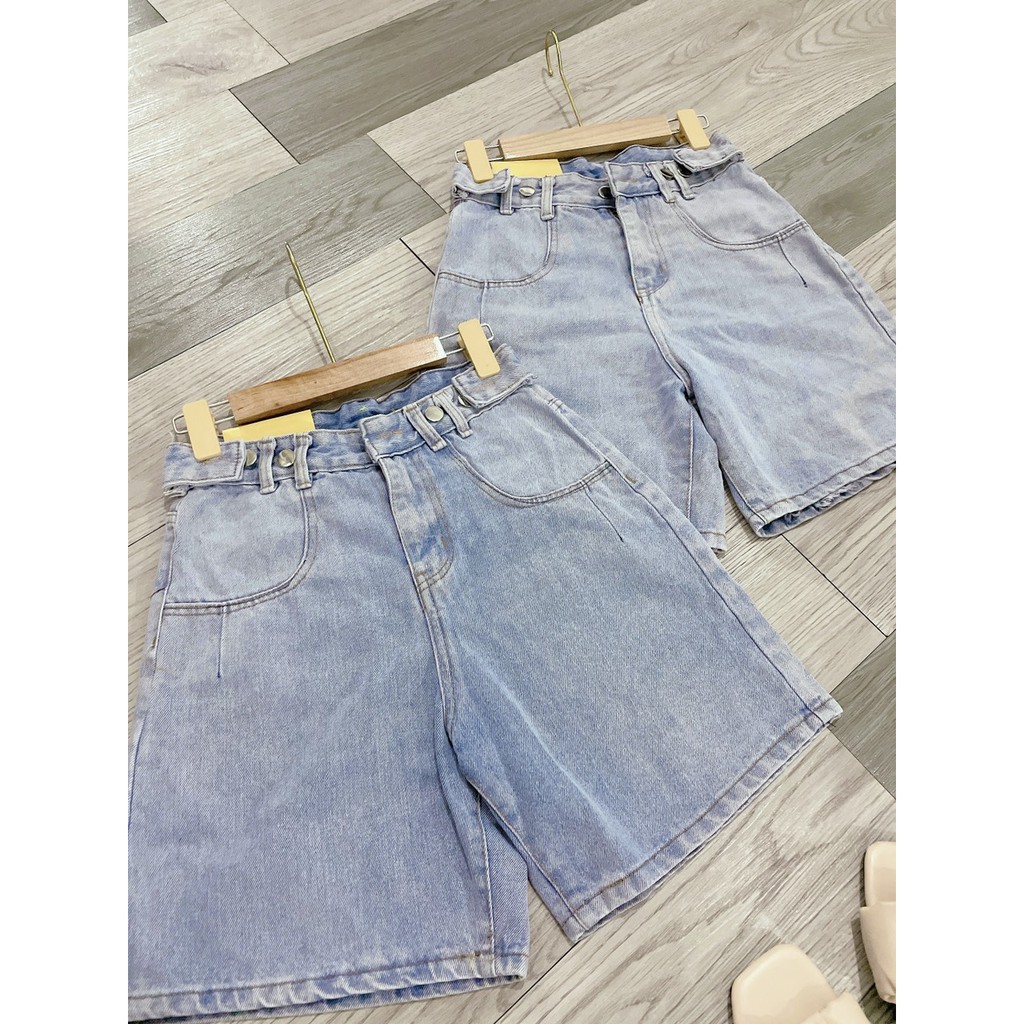 Quần Short Jean Cạp Cao Có Cúc Điều Chỉnh Eo, Quần Đùi Bò Chất Mềm Mịn | BigBuy360 - bigbuy360.vn