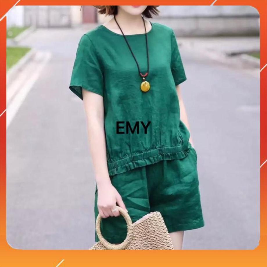 Bộ đồ nữ mặc nhà chất vải linen cao cấp phù hợp mọi lứa tuổi