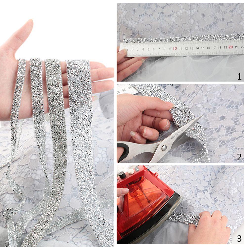 AUGUSTINA Cuộn Dây Ruy Băng Đính Đá Nhiều Màu Sắc Dùng Trang Trí Váy Cưới / Túi Xách Thời Trang