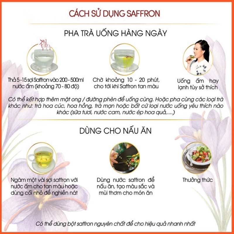 3.0 gram Hoa Nghệ Tây Saffron Bahraman Tây Á