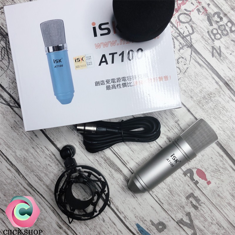 Bộ livestream Mic AT100 chính hãng sound card k10 đời 2020 chân màng - Bộ mic thu âm đầy đủ