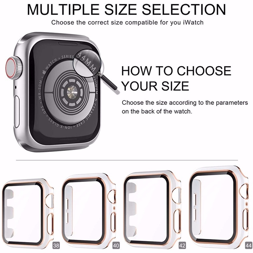 Kính cường lực bảo vệ toàn màn hình cho đồng hồ Iwatch 44mm 40mm 38mm 42mm 6 / Se / 5 / 4 / 3 / 2 / 1