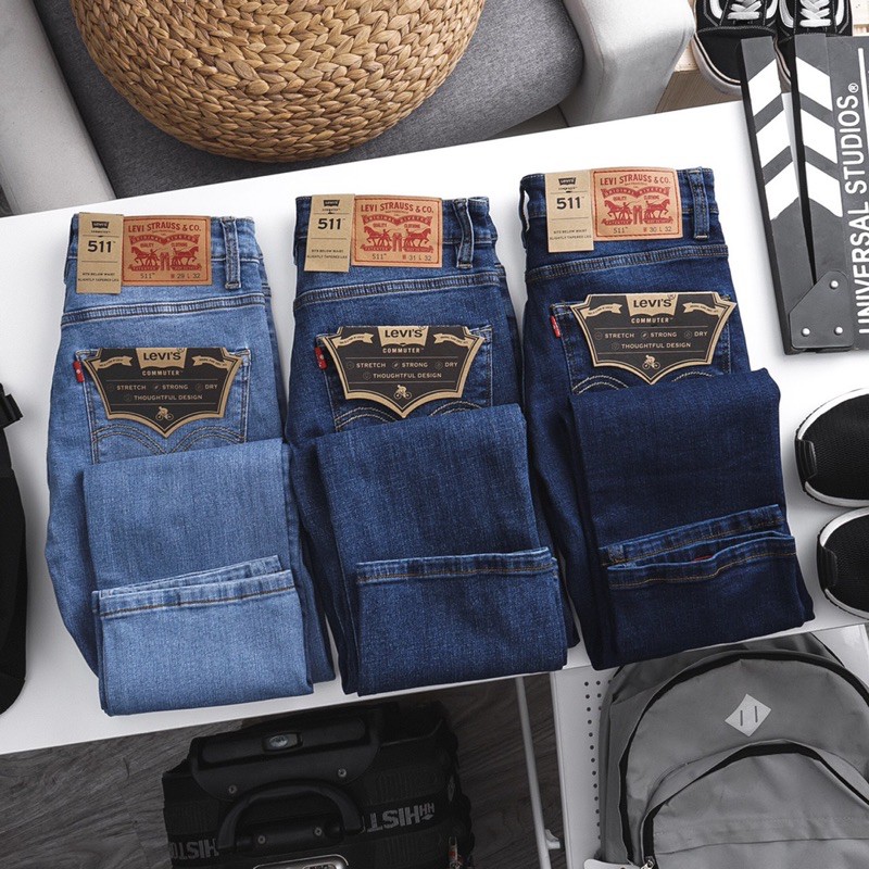 Quần jean Nam cao cấp màu xanh đậm- jean co giãn- ống đứng | BigBuy360 - bigbuy360.vn