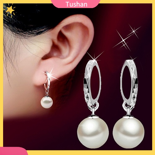 Bông tai nữ đính ngọc trai giả sang trọng