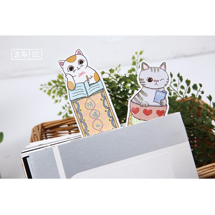 Hộp 30 Đánh Dấu Sách Bookmark Chú Mèo Học Vấn