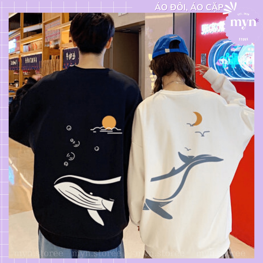 Áo Sweater Đôi Nam Nữ Tình Yêu, Bạn Thân Hoạt Hình Dễ Thương Chất Nỉ Bông Cao Cấp Form Rộng