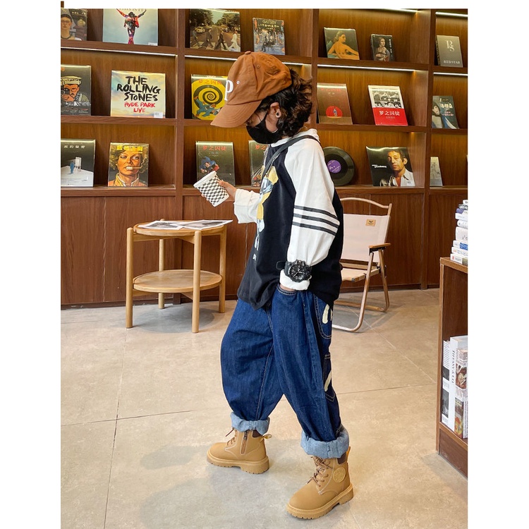 Giày Bốt Martin Màu Vàng Phong Cách Hàn Quốc Thời Trang Mùa Thu Mới 2022