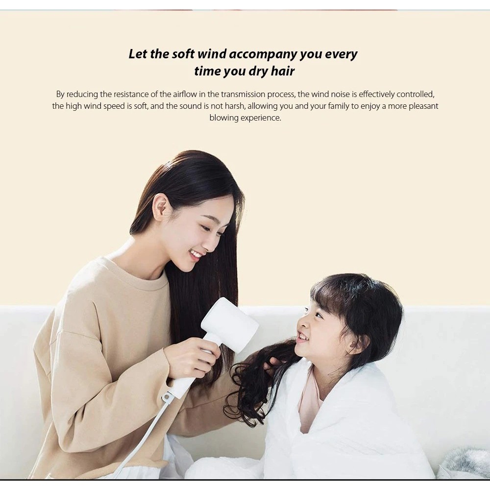 [NEW 2021] Máy Sấy Tóc Ion Âm Cao Cấp Xiaomi Mijia H300 Anion 1600W - Nhanh khô, bảo vệ tóc - Thiết kế gọn nhẹ di động