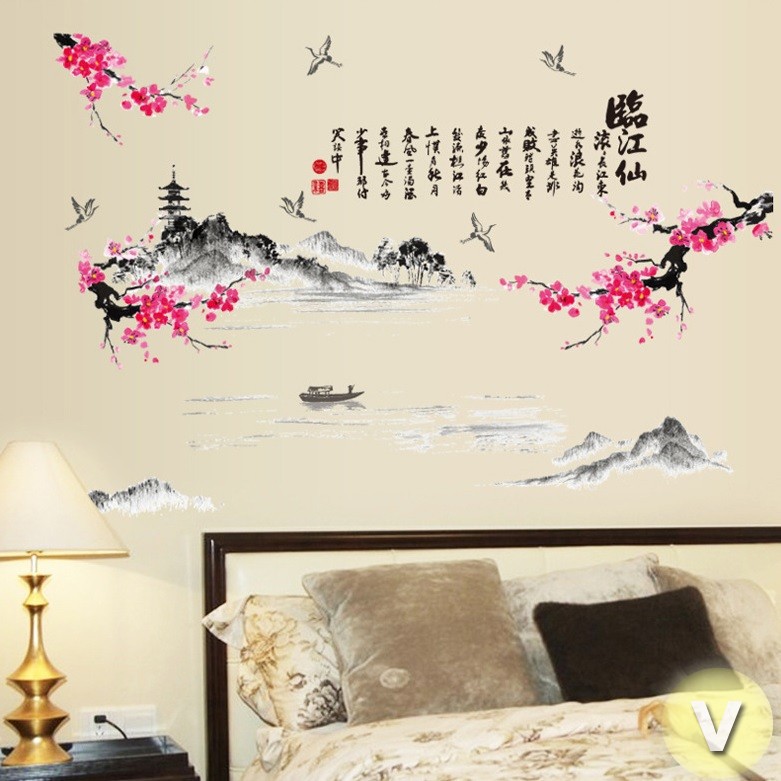 Decal dán tường Thủy mặc