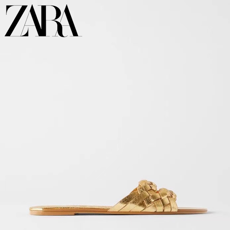 Zara Dép Đế Bệt Mũi Vuông Thời Trang Mùa Hè Dành Cho Nữ