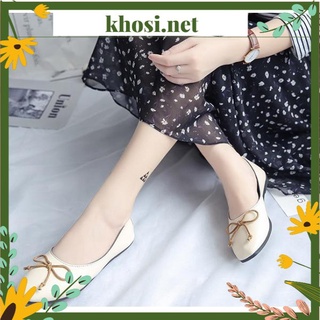 Giày búp bê mũi vuông thắt nơ da mờ BB-0166 - Búp bê công chúa dễ thương