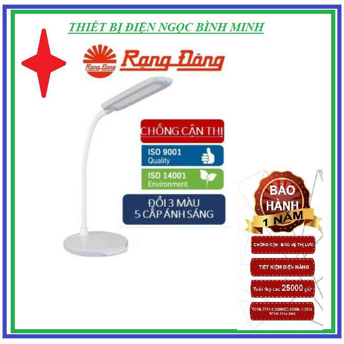 Đèn Bàn Cảm Ứng LED Rạng Đông - 6W - RD-RL-22.LED - 3 Nhiệt Độ Màu, 5 Mức Sáng