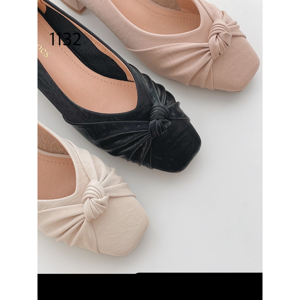 BEESHOES - GIÀY BÚP BÊ NỮ MŨI VUÔNG ĐẾ VUÔNG - GIÀY BÚP BÊ NỮ ĐẾ VUÔNG CAO 3 PHÂN SẴN MÀU ĐEN - KEM - HỒNG ĐẤT 201132 | BigBuy360 - bigbuy360.vn