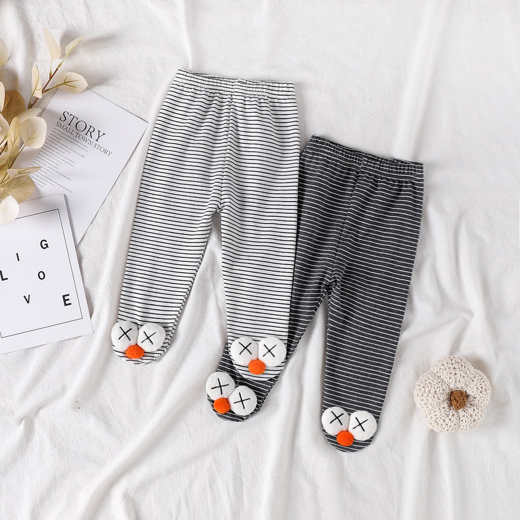 Quần legging bịt ống họa tiết kẻ sọc xinh xắn cho bé