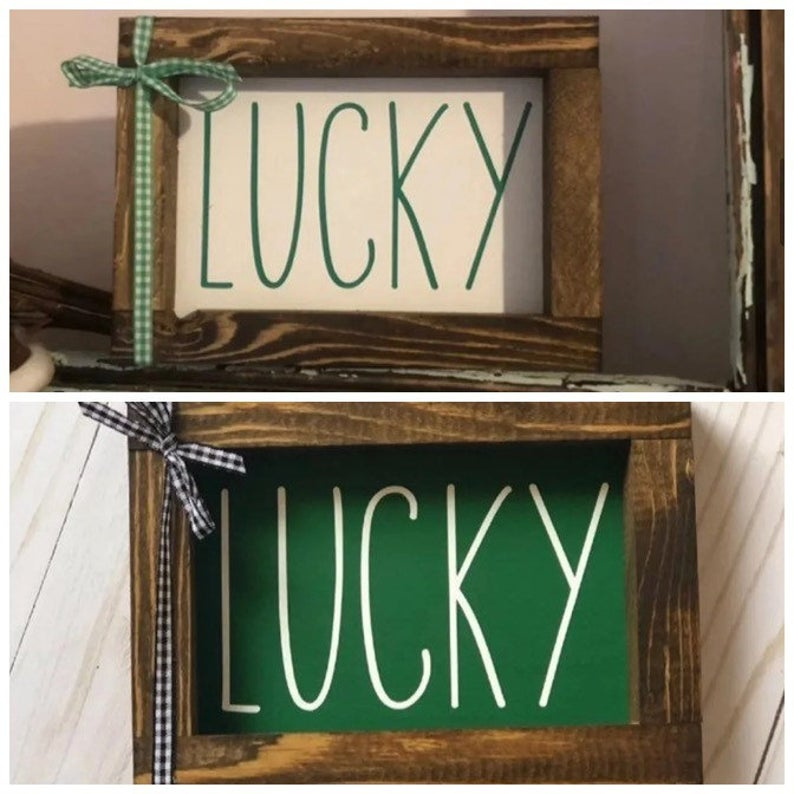 Tranh gỗ handmade - Decor vintage - Lucky may mắn