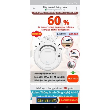 Thanh lý máy hút bụi thông minh không phụ kiện