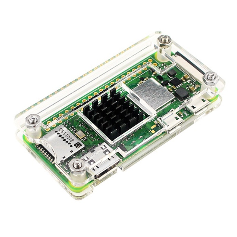 Vỏ bảo vệ bằng acrylic trong suốt kèm móc cho Raspberry Pi Zero 2 W