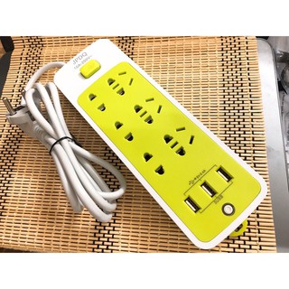 Ổ điện xanh đa năng 6 ổ cấm,3 cổng usb