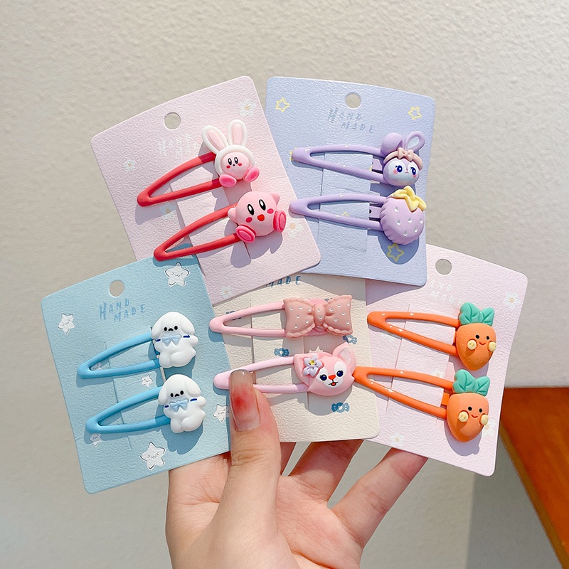 Bộ 10 Kẹp Tóc Kiểu Hoạt Hình Đáng Yêu Thời Trang Hàn Quốc Cho Bé Gái