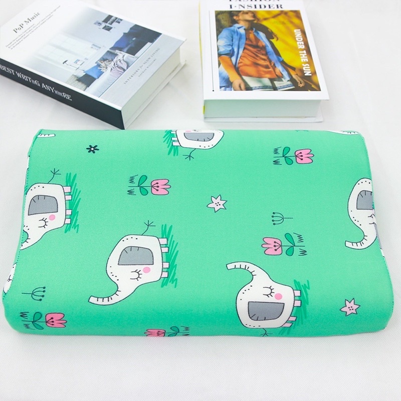 ( Có bán vỏ gối lẻ) Gối cao su non nhà trẻ 40x25 cm