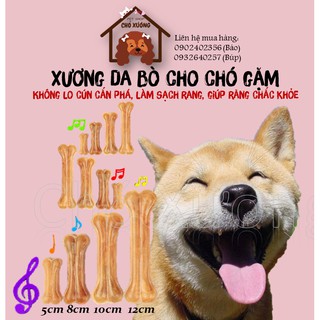 Xương cho chó xương da bò cho chó gặm sạch răng 5cm 8cm 10cm 12cm