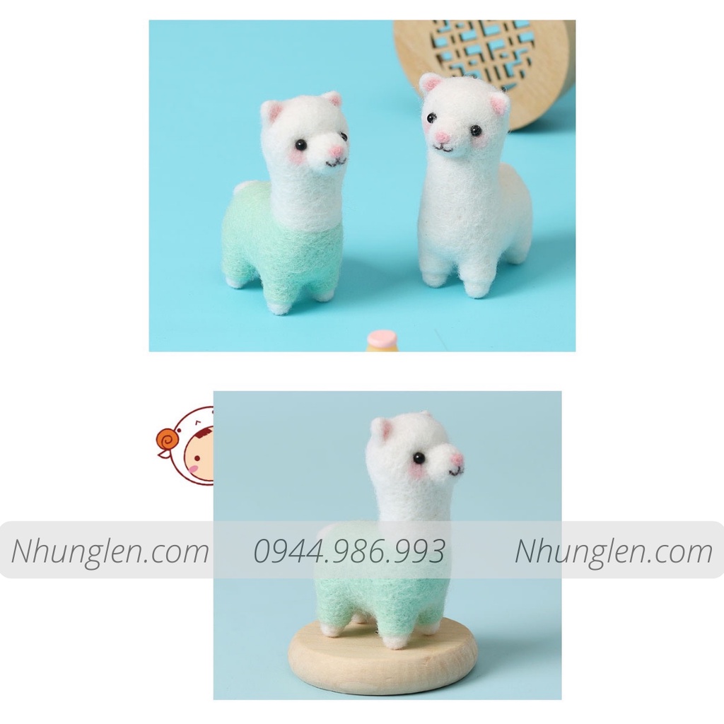 Bộ Len Chọc Lạc Đà Mipan vui nhộn siêu cute, Kit len chọc siêu rẻ và dễ cho người mới bắt đầu - Needle felting mipan