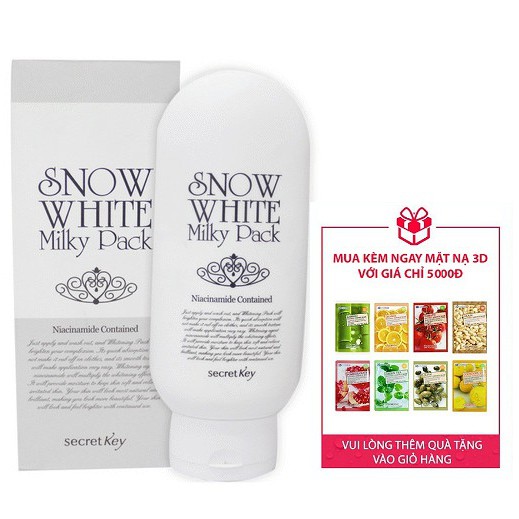 Kem Ủ Trắng Dưỡng Sáng Da Secret Key Snow White Milky Pack 200ml