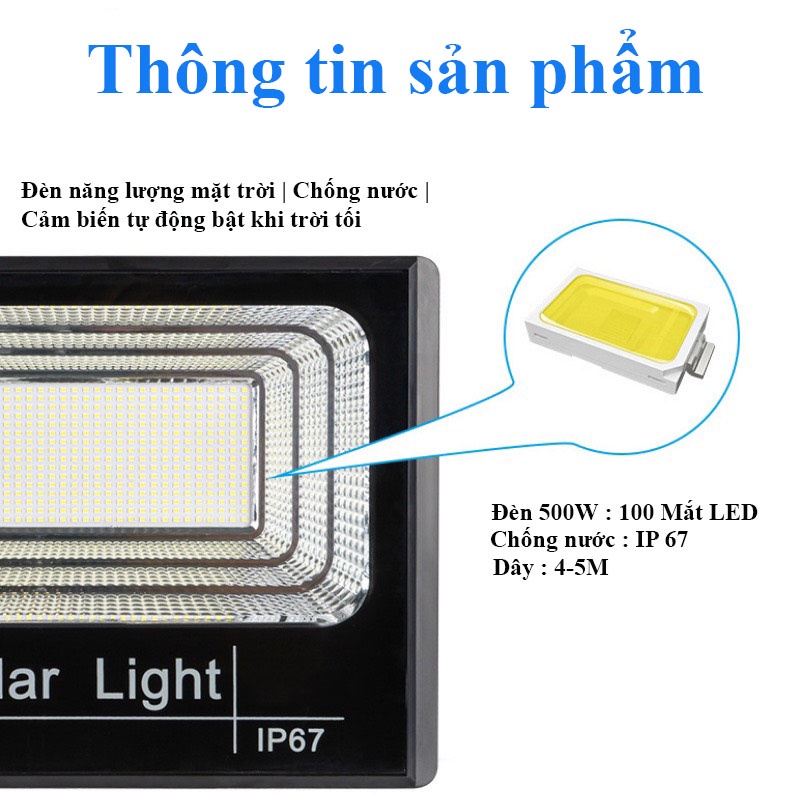 Đèn Led Năng Lượng Mặt Trời Siêu Sáng Chống Nước Tiết Kiệm Điện Năng Đèn Led Akio