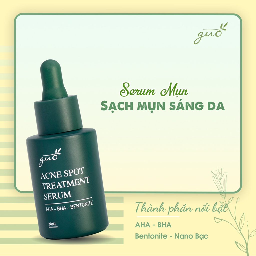 Bộ đôi serum gom khô cồi giảm và mờ thâm mụn 100% feedback khách tin dùng hiệu quả Chấm Mụn GUO 30ml