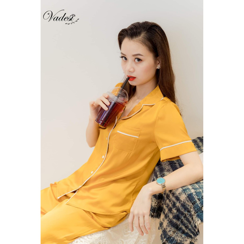 Đồ Bộ Pijama Nữ Mặc Nhà Cao Cấp Quần Dài Áo Cọc Vadesi - Thời Trang