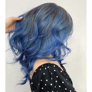 THUỐC NHUỘM TÓC  XANH DƯƠNG tTIÊN CÁ  KHÔNG TẨY ĐỘC QUYỀN HOT (Tặng kèm trợ nhuộm, găng tay)