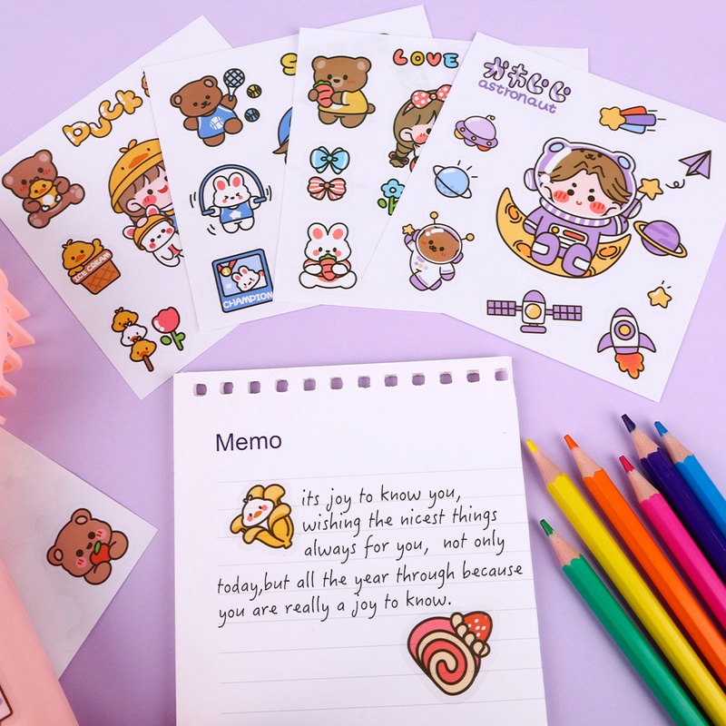 Miếng Dán Trang Trí Mini Họa Tiết Dễ Thương Phong Cách Nhật Bản