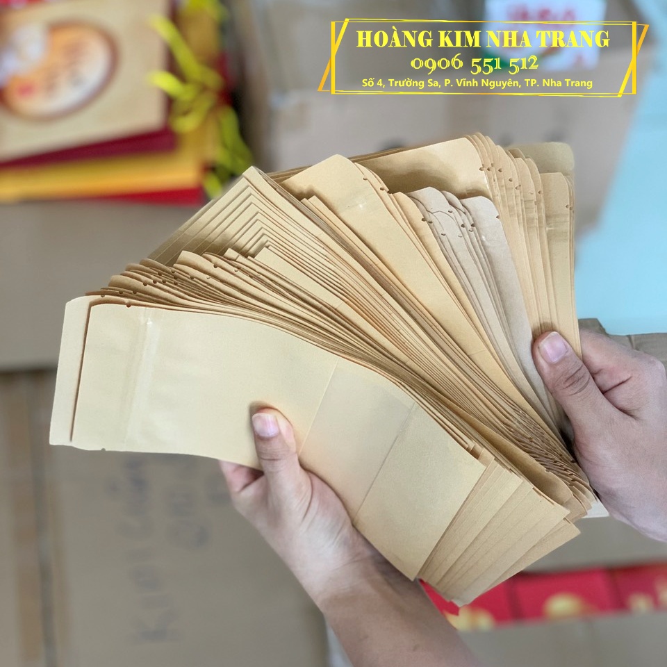 Túi Zip Kraft nâu PHỦ MÀNG BÓNG an toàn - Đựng thực phẩm