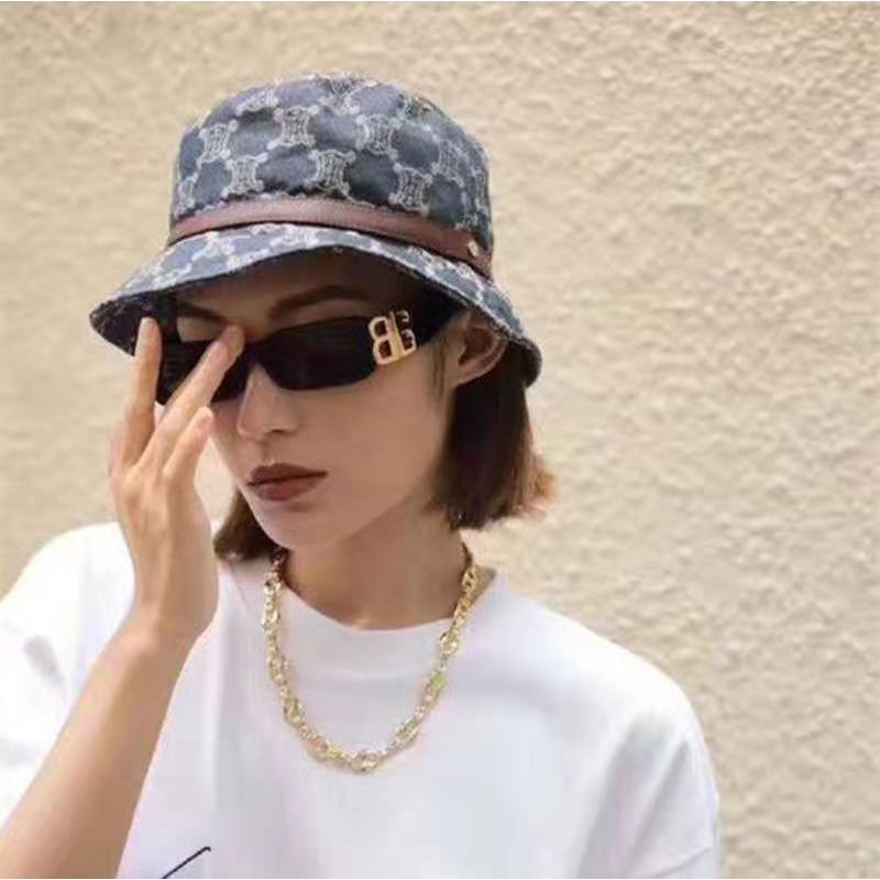 (AIMURUSI) COD Kính Mát Gọng Vuông Nhỏ In Chữ B Thời Trang Unisex