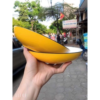 Đĩa sâu lòng màu vàng siêu đẹp size 20