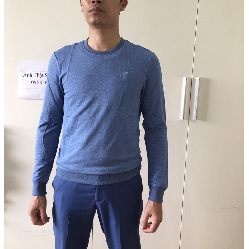 Áo Thu Đông Bo Tay  Aristino ASW004w8 Slim Màu Xanh Biển có XL | BigBuy360 - bigbuy360.vn
