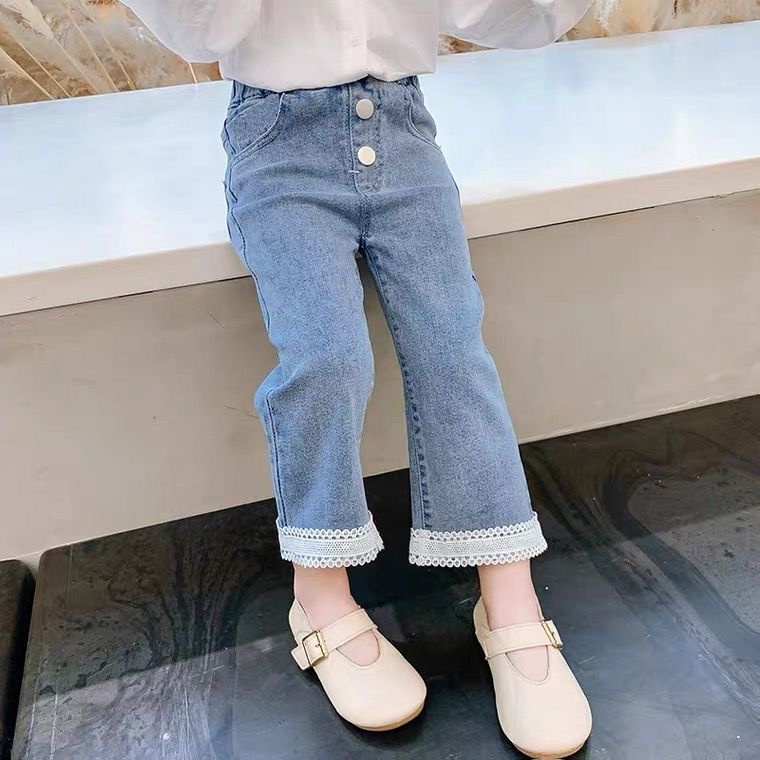 Quần Jeans Phong Cách Hàn Nhật Mới 2022 Cho Bé Gái