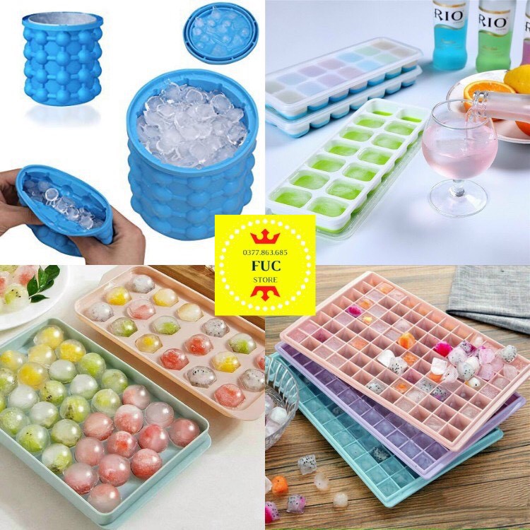 Khay làm đá có nắp đậy, khuân làm đá, thạch rau câu thông minh có nắp dậy