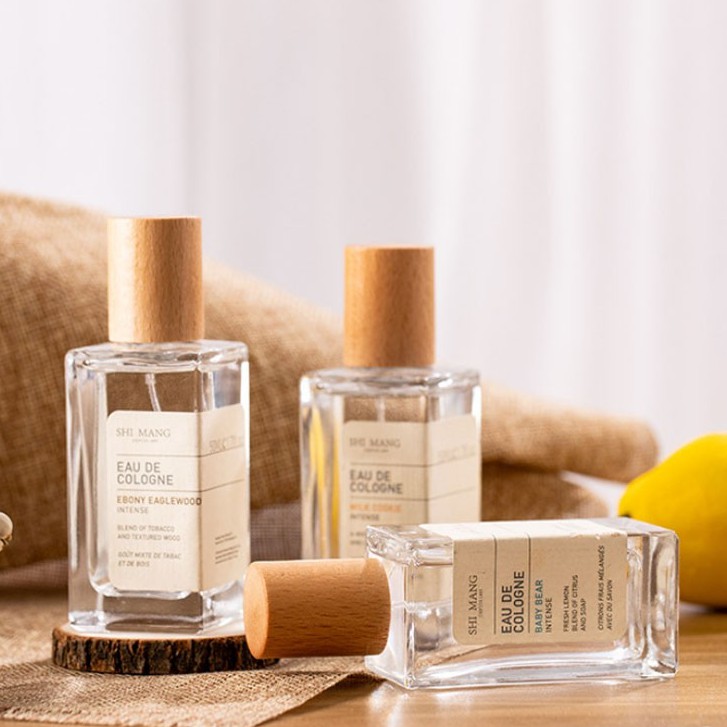 Nước hoa Shi Mang vuông nắp gỗ hương tự nhiên, quyến rũ Eau De Cologne 50ml g20shop | Thế Giới Skin Care