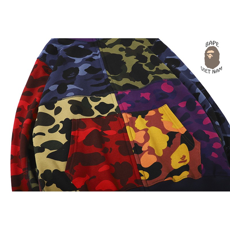 Jacket Bape Shark x PUBG mix Color fullzip , Áo khoác Hoodie Bape Cá Ngáo